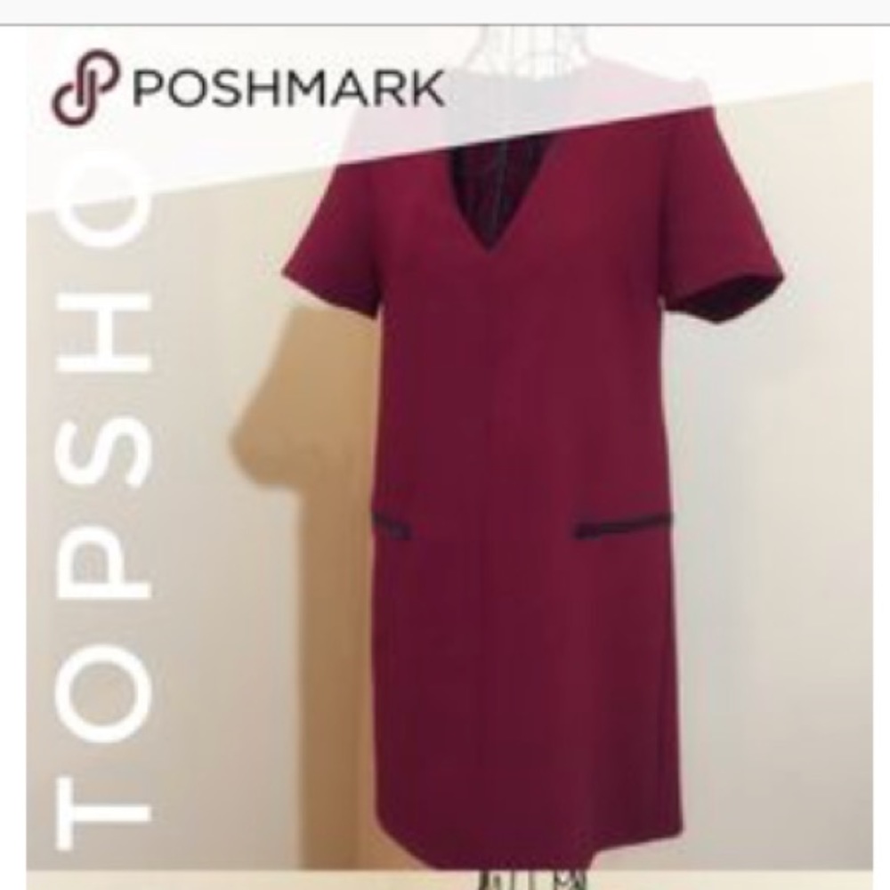 Adorable Topshop red dress with zipper pockets